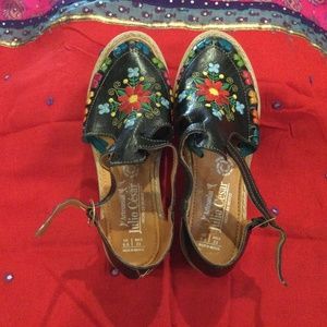 Embroidered sandals from Mexico